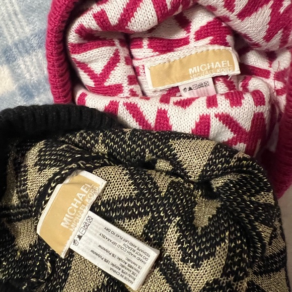 Michael Kors Pink and Black Knit Beanies - Picture 1 of 3